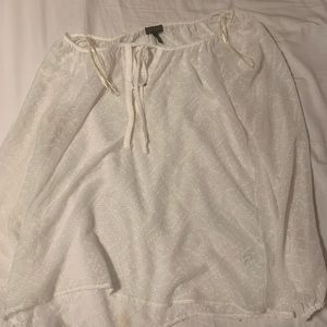 Jessica Simpson Sheer, white peasant blouse.